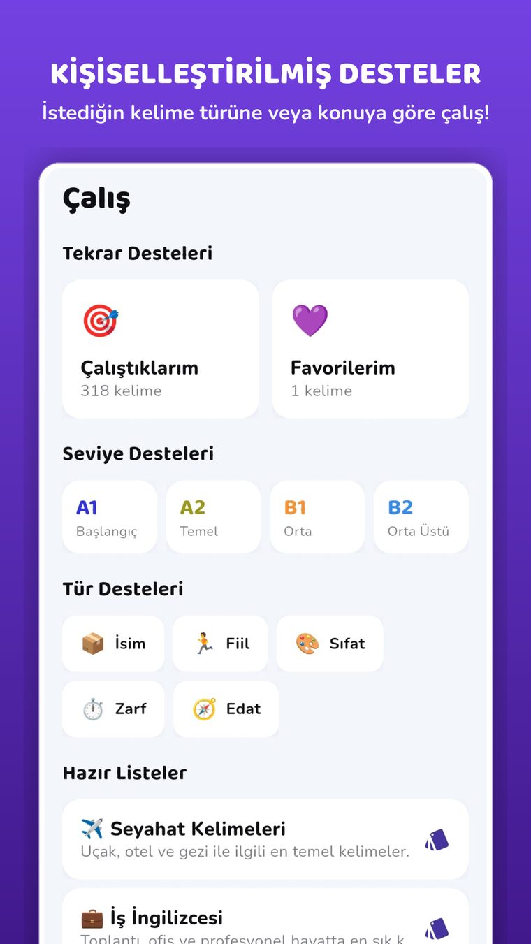 Kişiselleştirilmiş çalışma desteleri