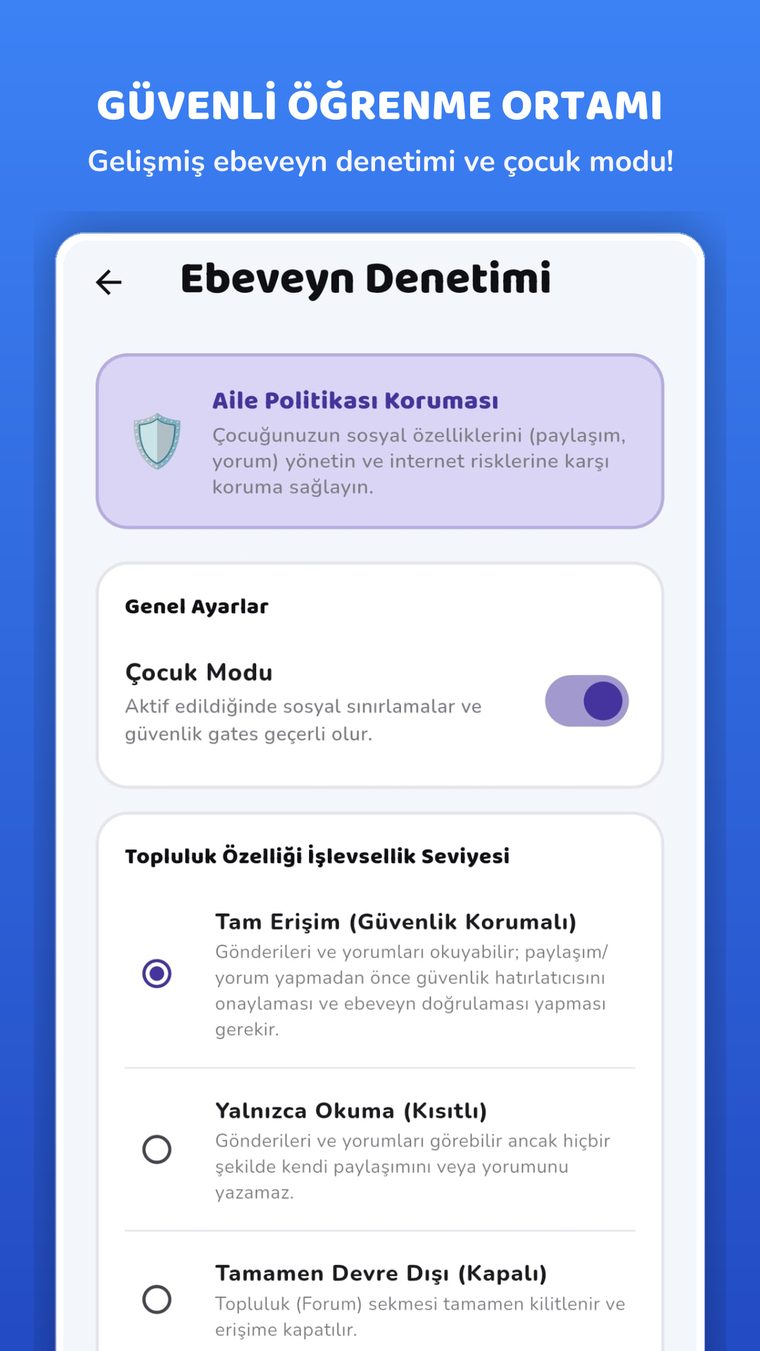 Ebeveyn denetimi ve çocuk modu ayarları